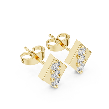 Gold Chic Balanced Line Bar Studs Right View