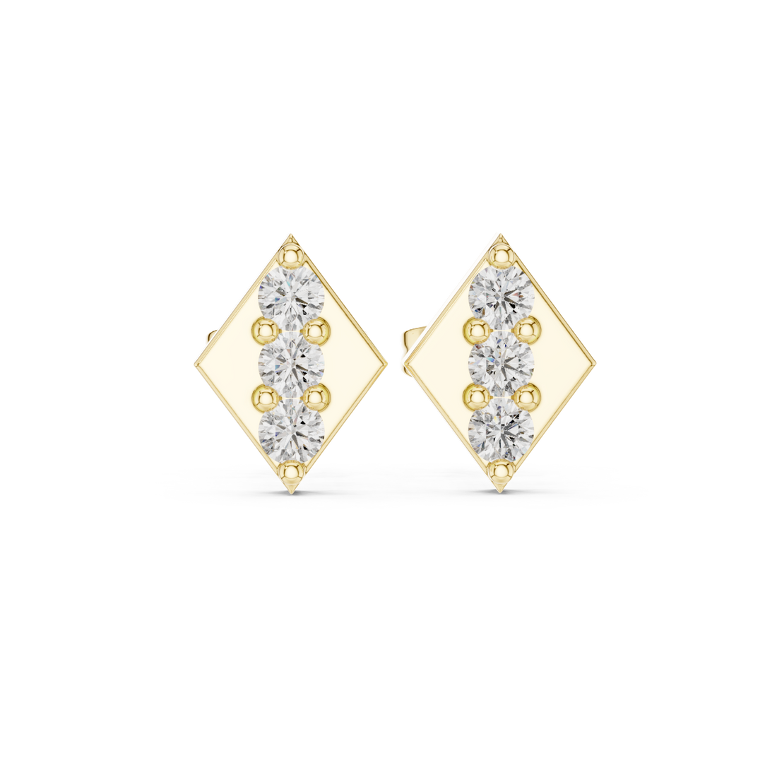 Gold Chic Balanced Line Bar Studs Right View