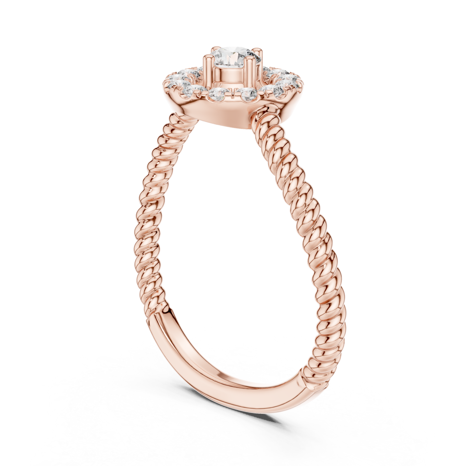  Rose Gold Celestial Radiance Petite Statement Ring Left View