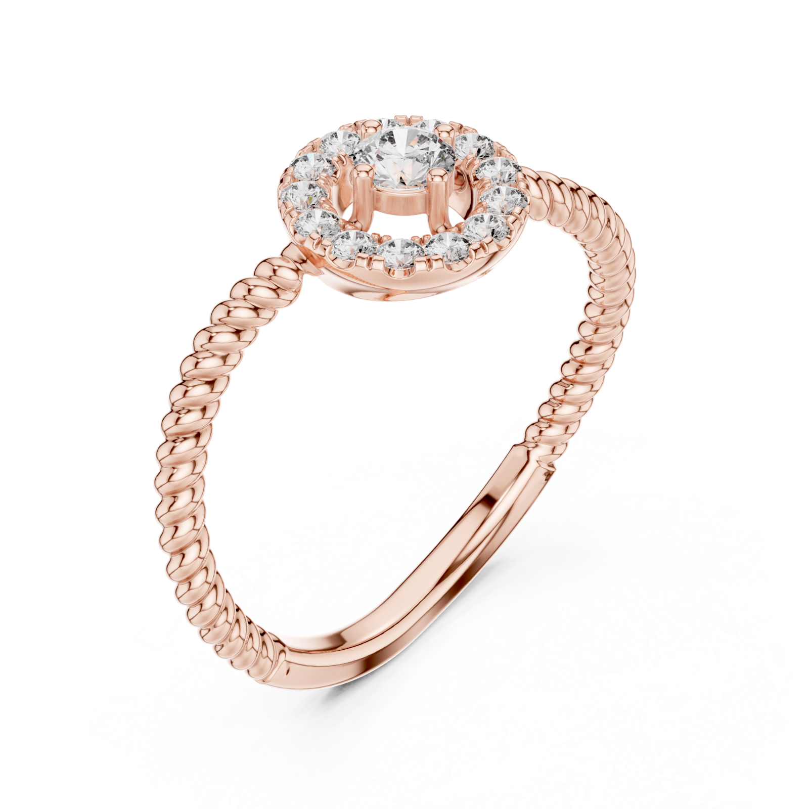  Rose Gold Celestial Radiance Petite Statement Ring Right View