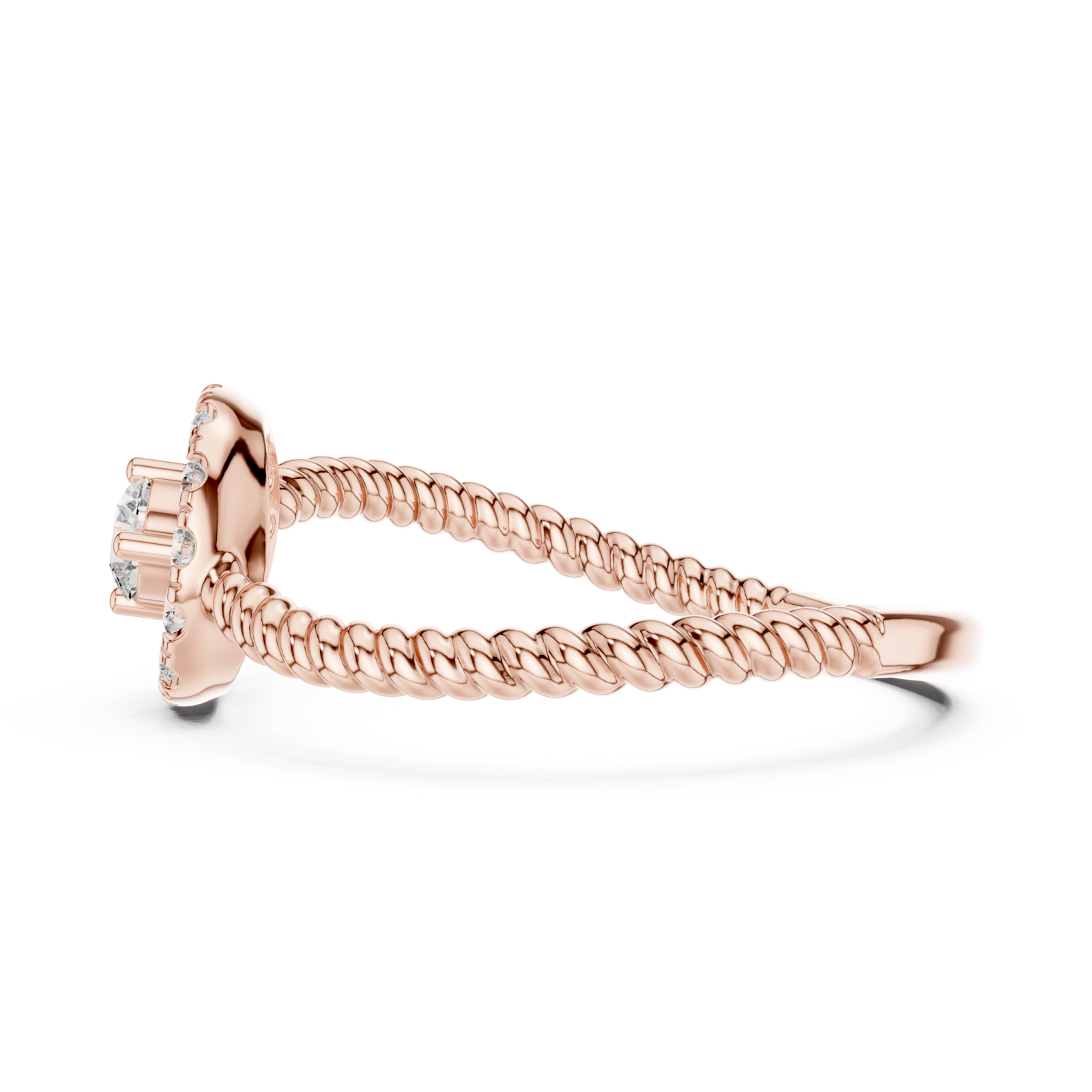  Rose Gold Celestial Radiance Petite Statement Ring Side View