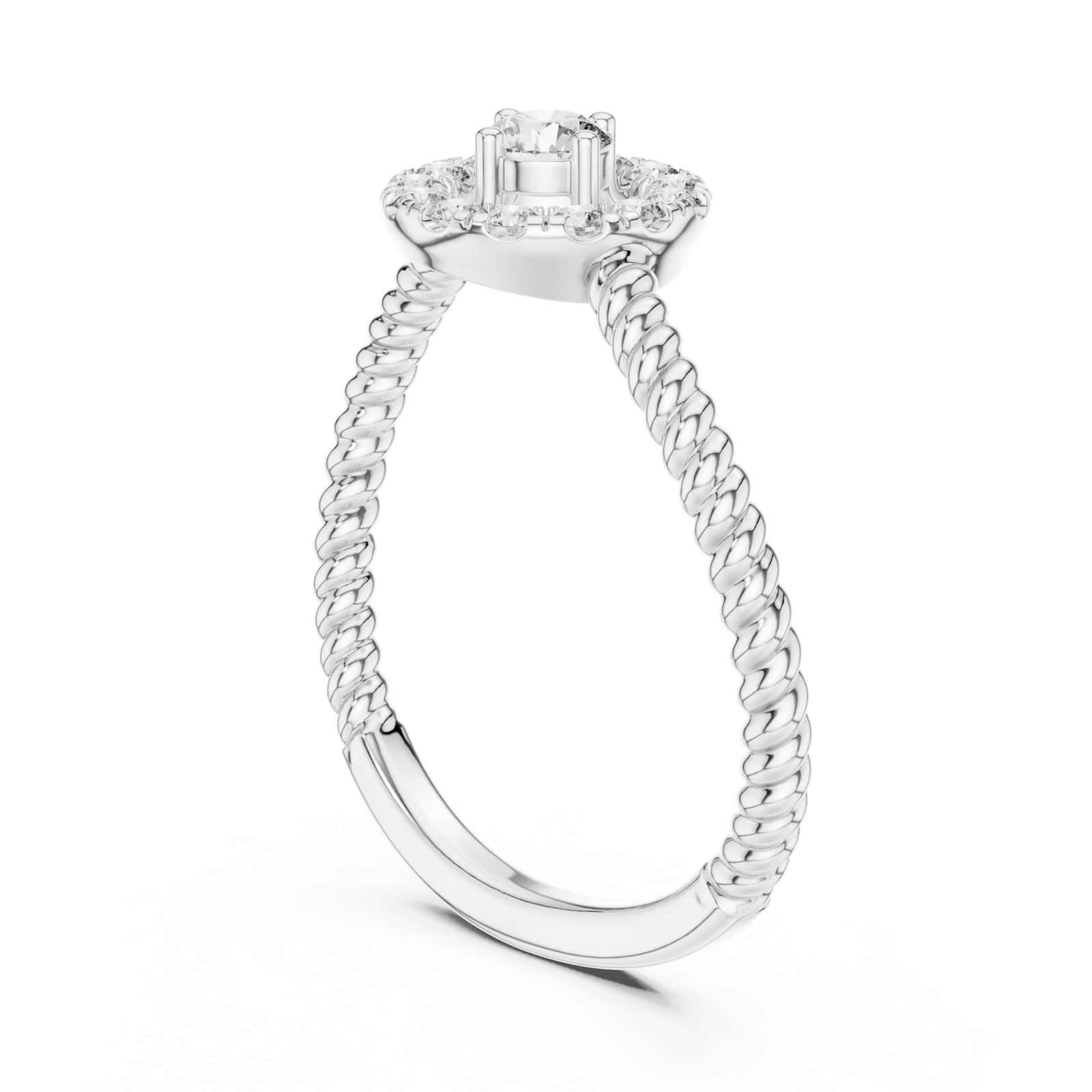  White Gold Celestial Radiance Petite Statement Ring Left View