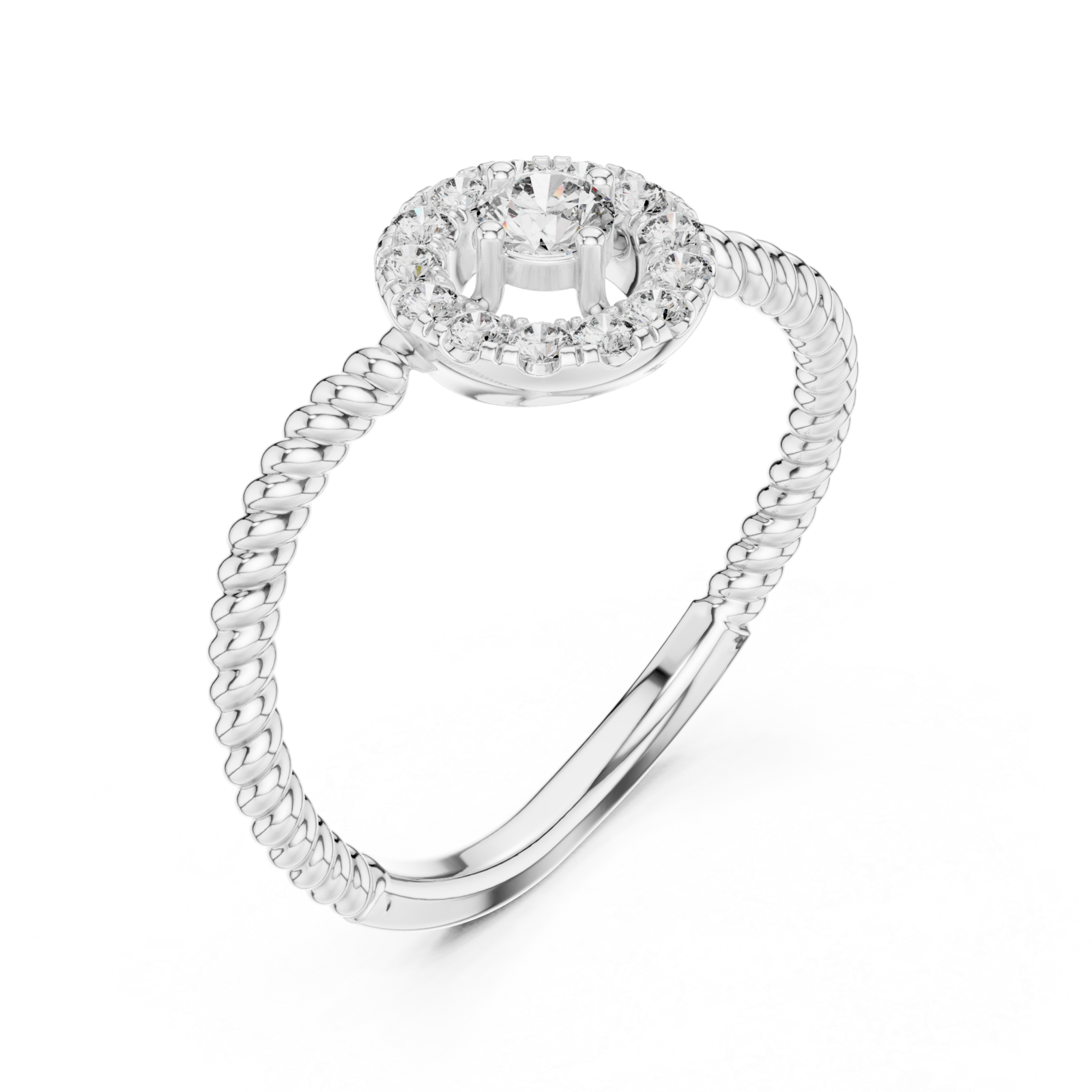  White Gold Celestial Radiance Petite Statement Ring Right View