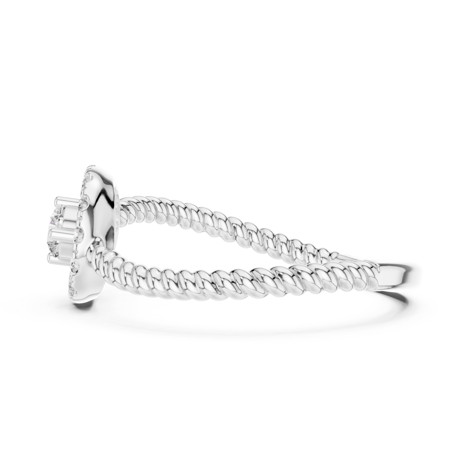  White Gold Celestial Radiance Petite Statement Ring Side View