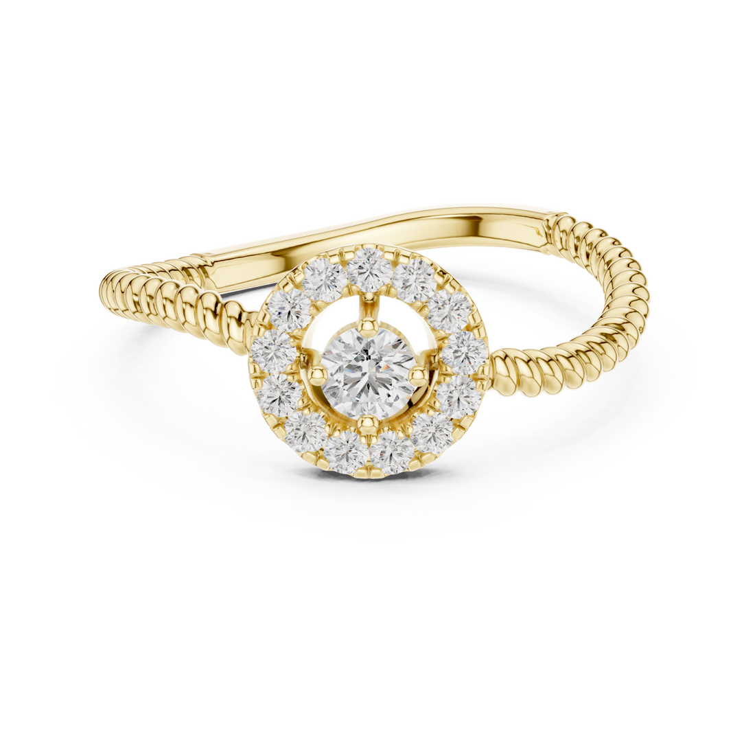 Gold Celestial Radiance Petite Statement Ring Right View
