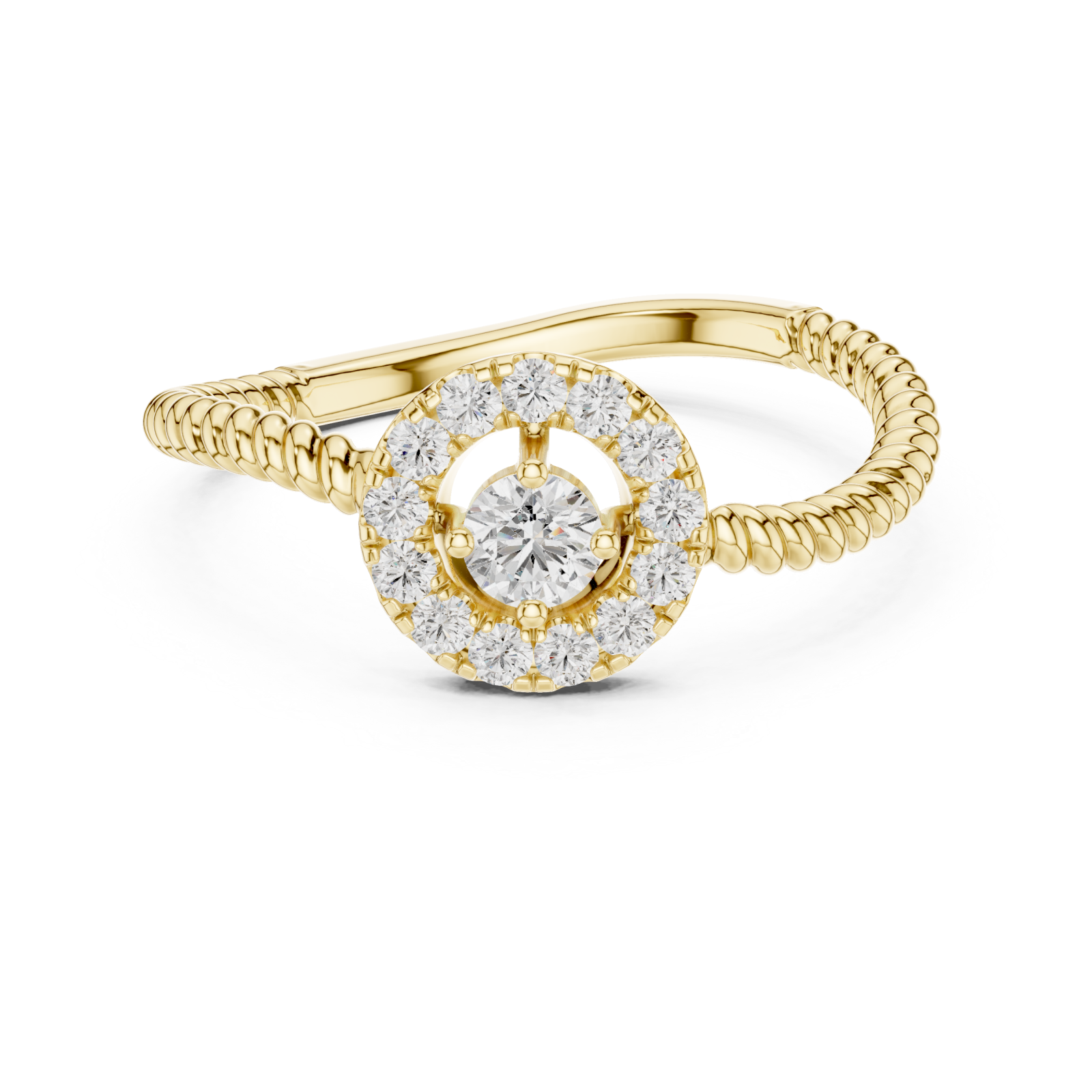  Gold Celestial Radiance Petite Statement Ring Front View