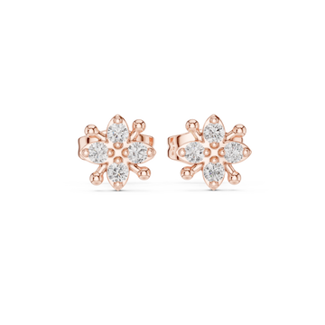  Rose Gold Radiant Blossom Petite Earrings Front View