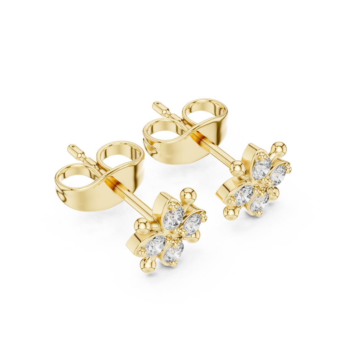 Gold Radiant Blossom Petite Earrings Right View