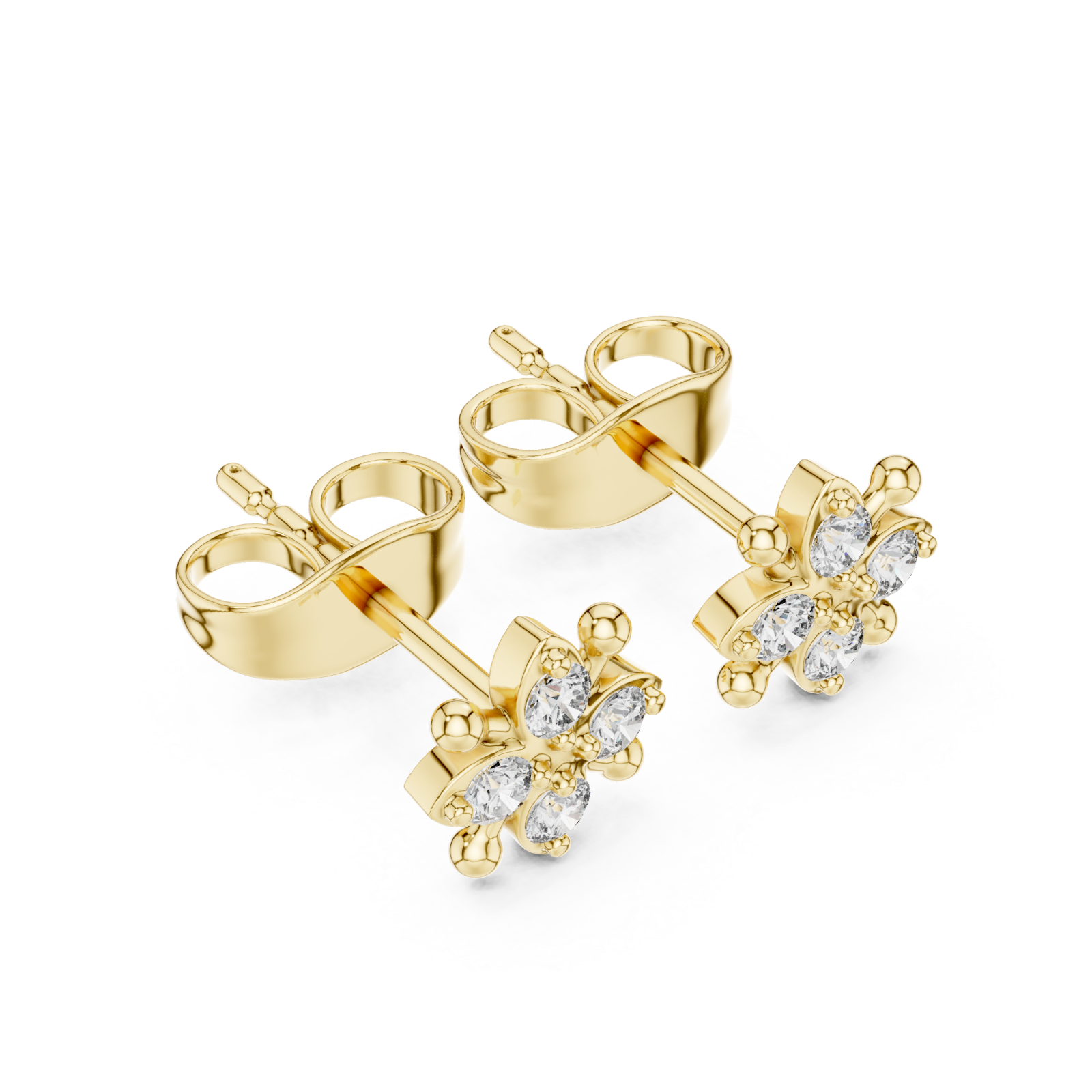 Gold Radiant Blossom Petite Earrings Right View