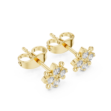 Gold Radiant Blossom Petite Earrings Right View
