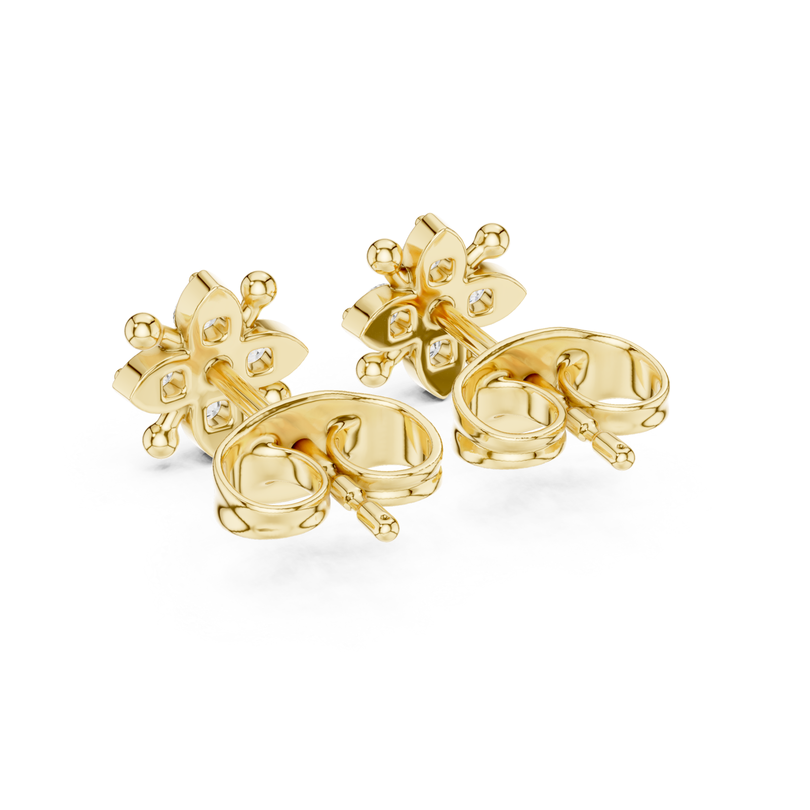  Gold Radiant Blossom Petite Earrings Side View