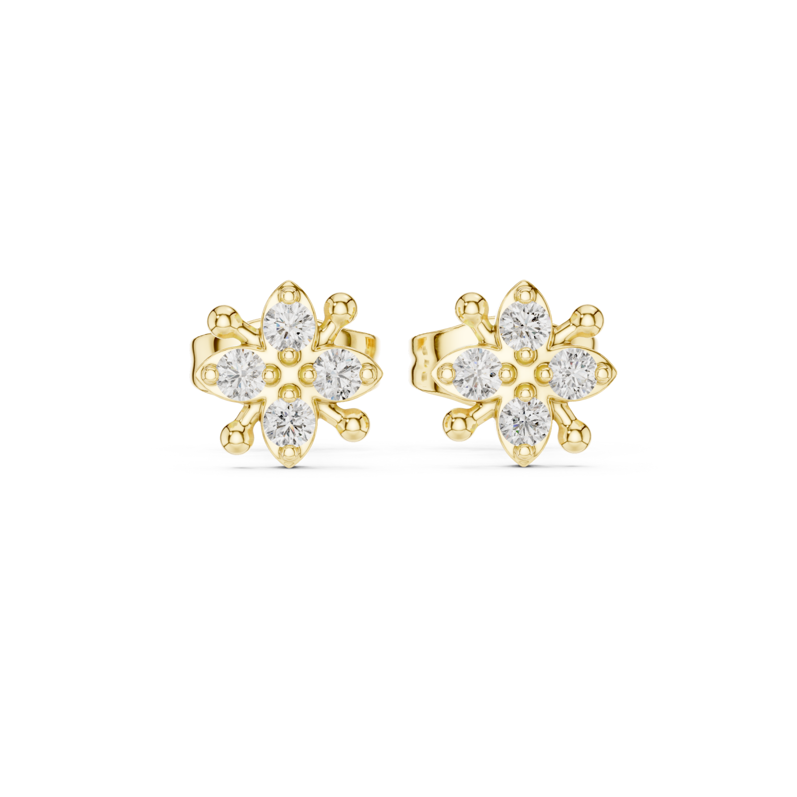  Gold Radiant Blossom Petite Earrings Front View