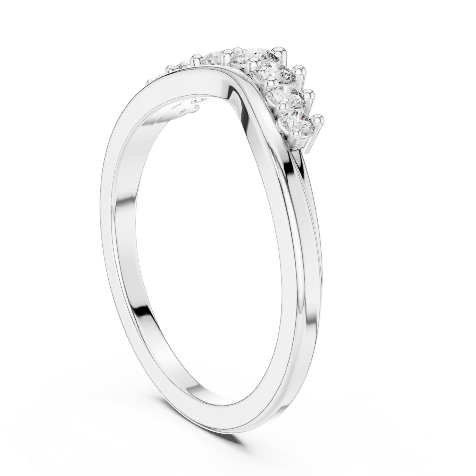  White Gold Twilight Crest Silhouette Band Left View