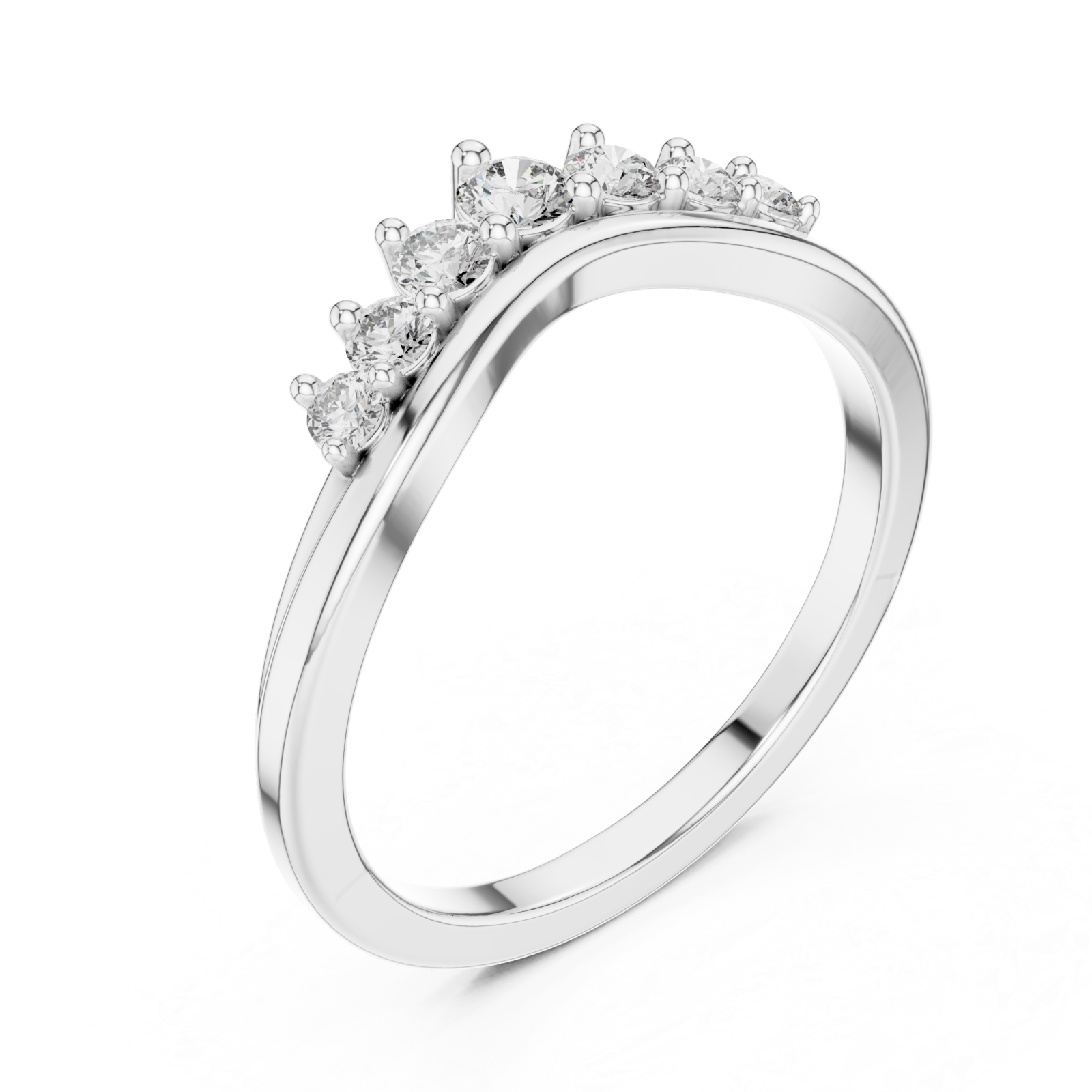  White Gold Twilight Crest Silhouette Band Right View