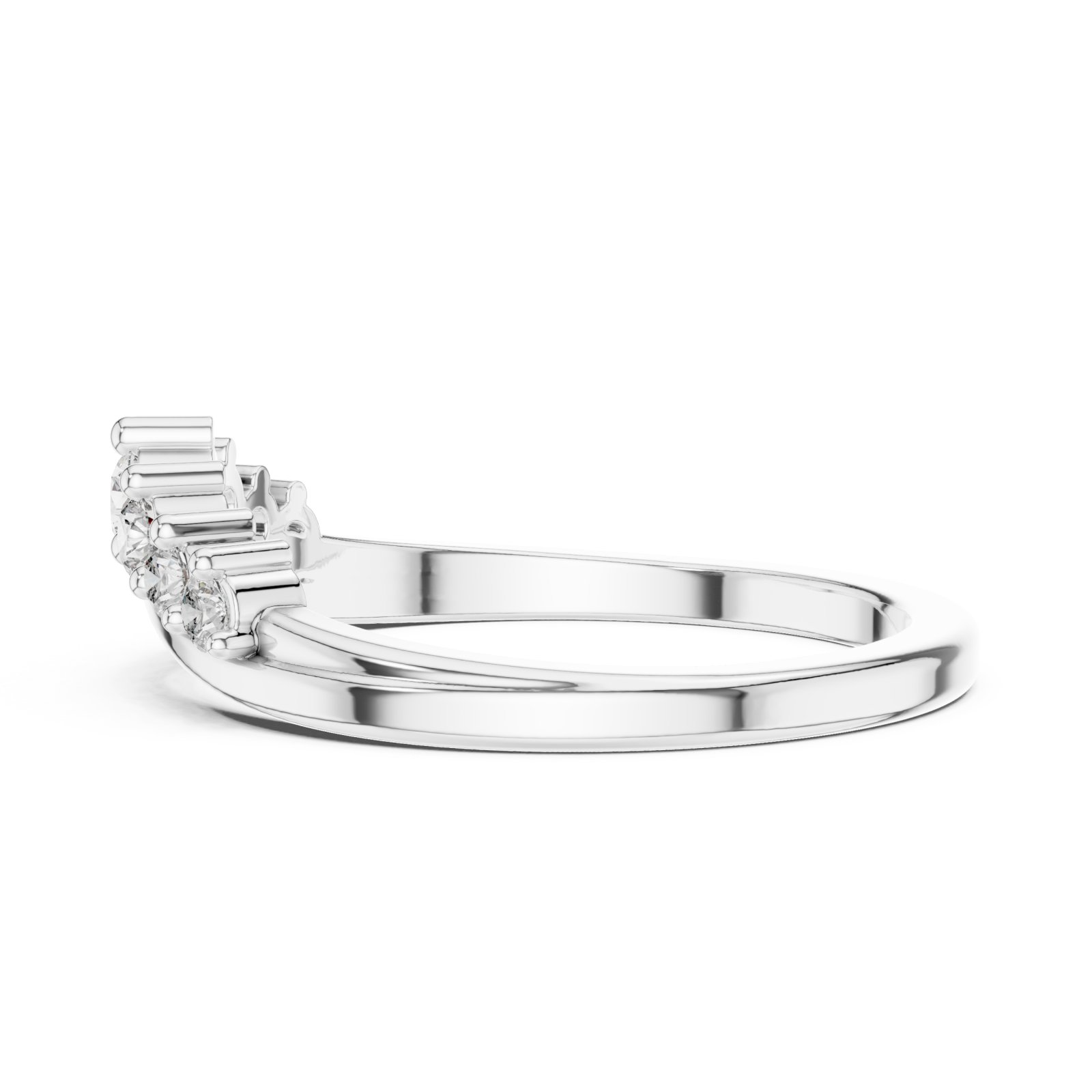  White Gold Twilight Crest Silhouette Band Side View