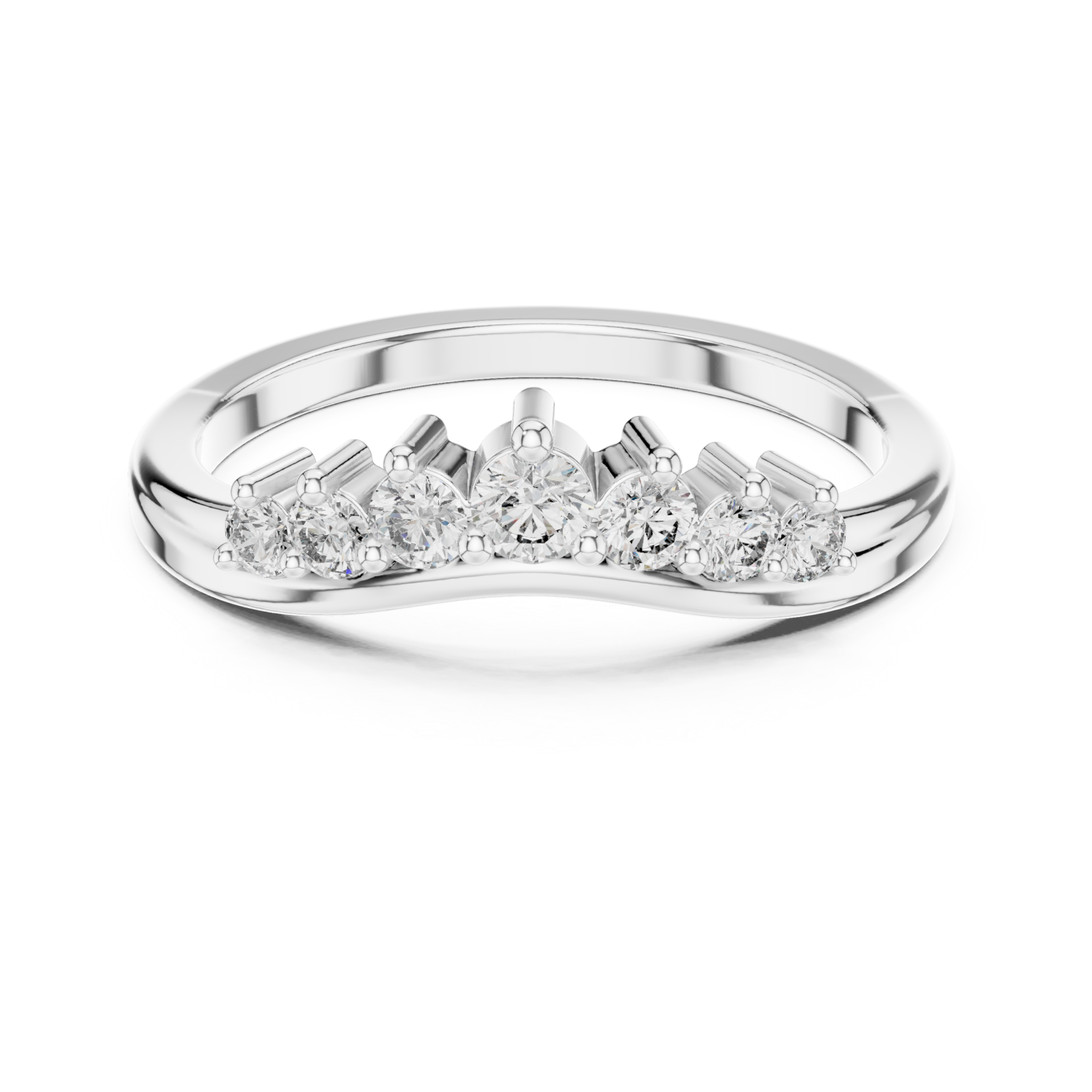  White Gold Twilight Crest Silhouette Band Front View