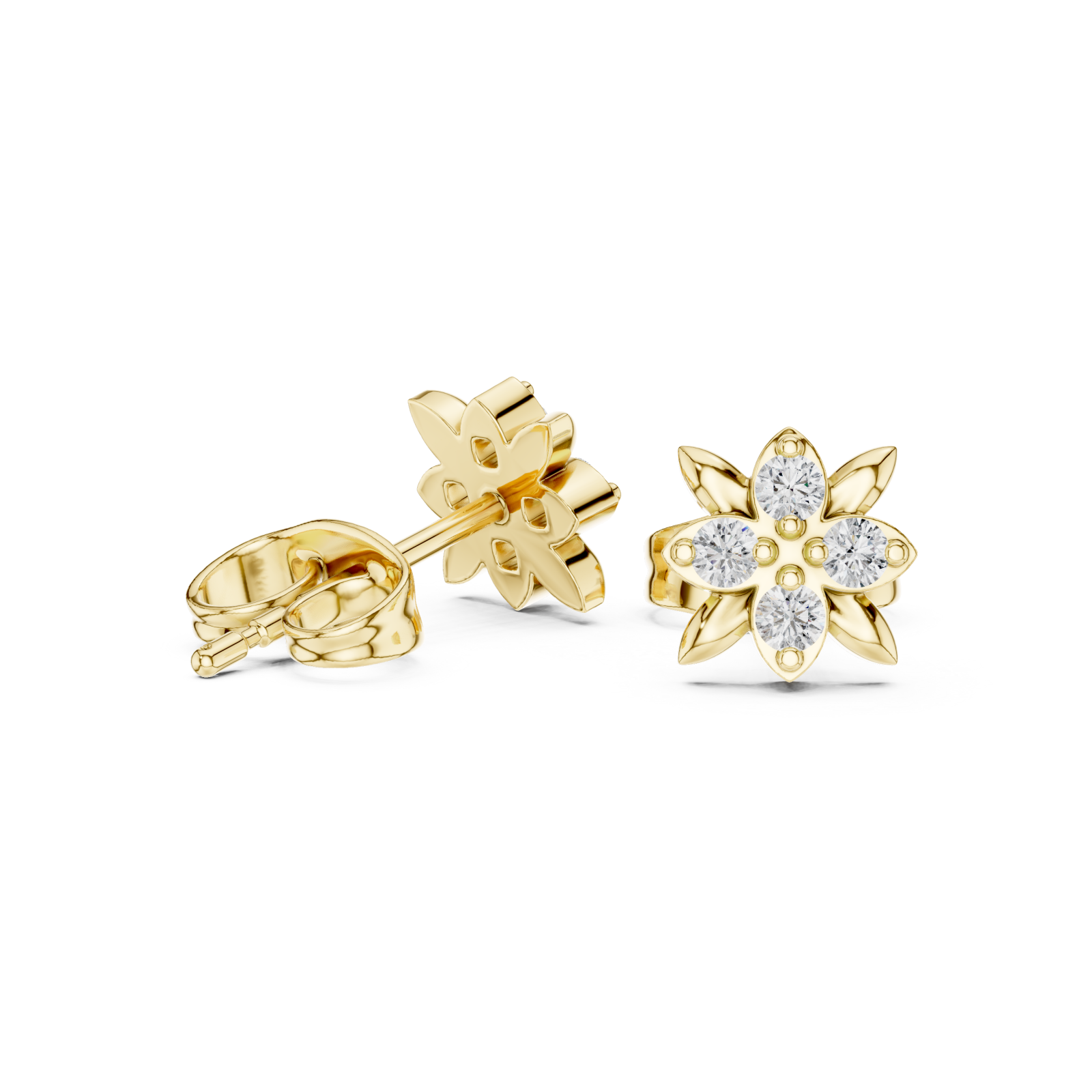  Gold Lustrous Morning Meadow Stud Earrings Left View