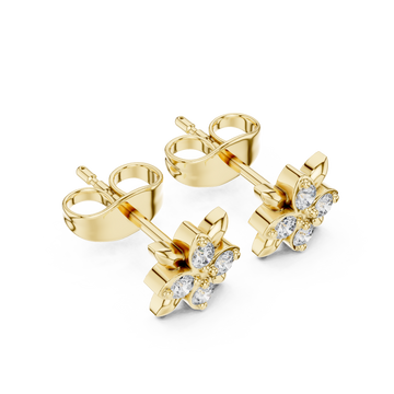 Gold Lustrous Morning Meadow Stud Earrings Right View