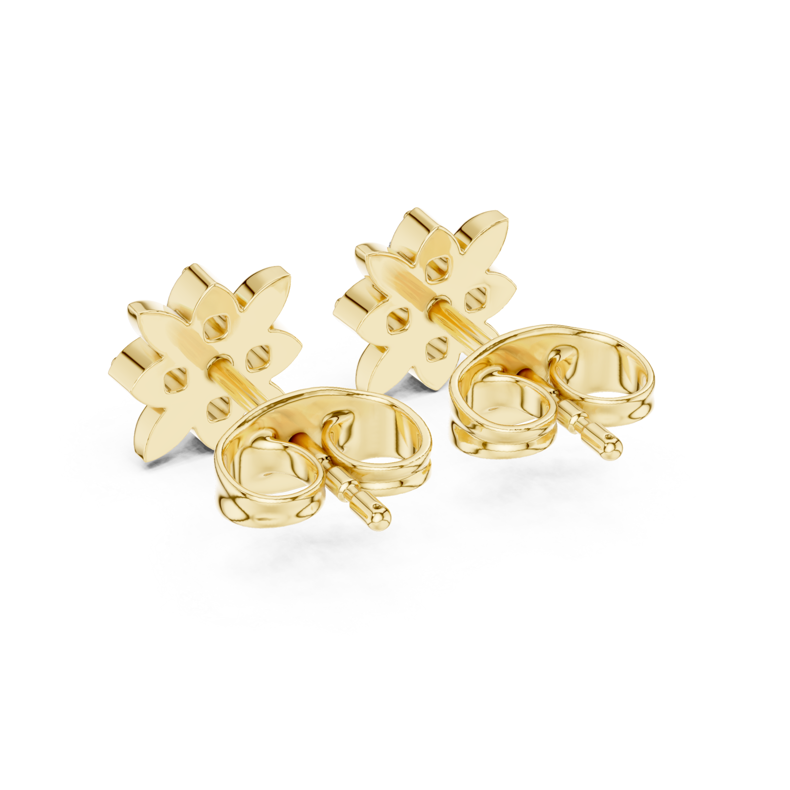  Gold Lustrous Morning Meadow Stud Earrings Side View