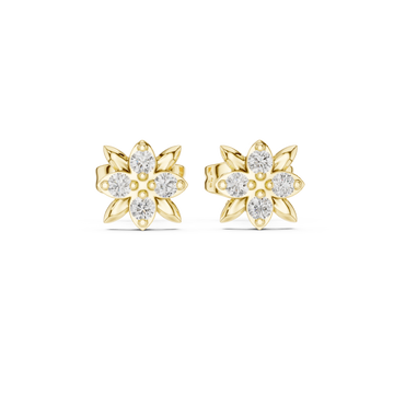  Gold Lustrous Morning Meadow Stud Earrings Front View