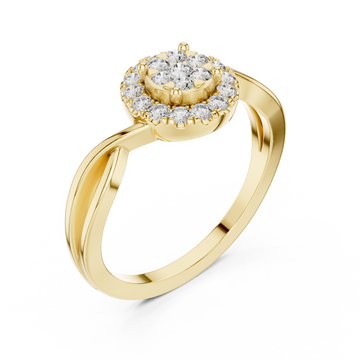 Gold Aurora Embrace Shimmering Centerpiece Solitaire Ring Right View