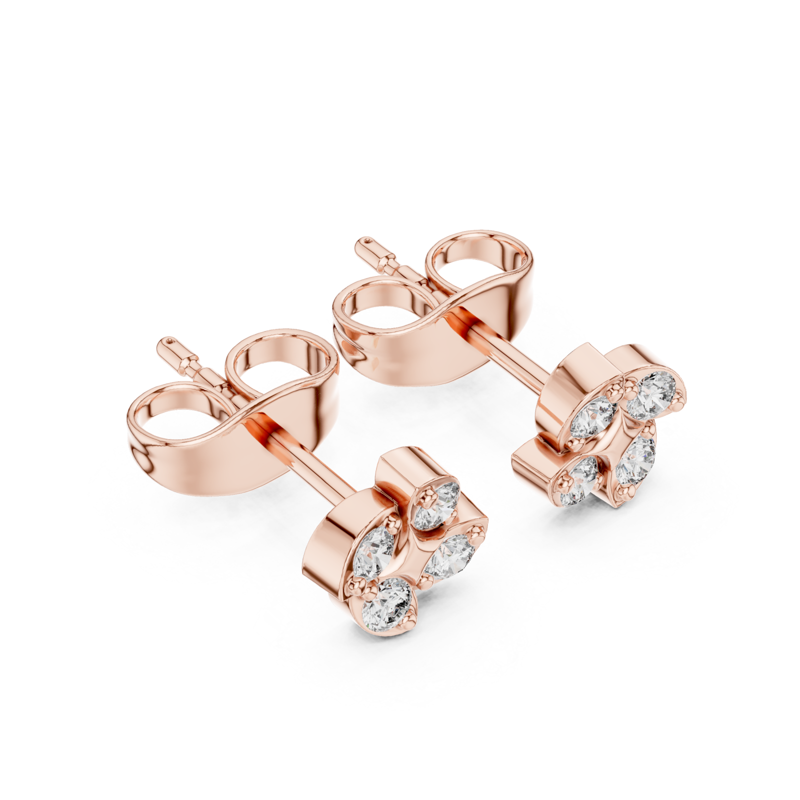  Rose Gold Luminous Petal Embrace Earrings Right View