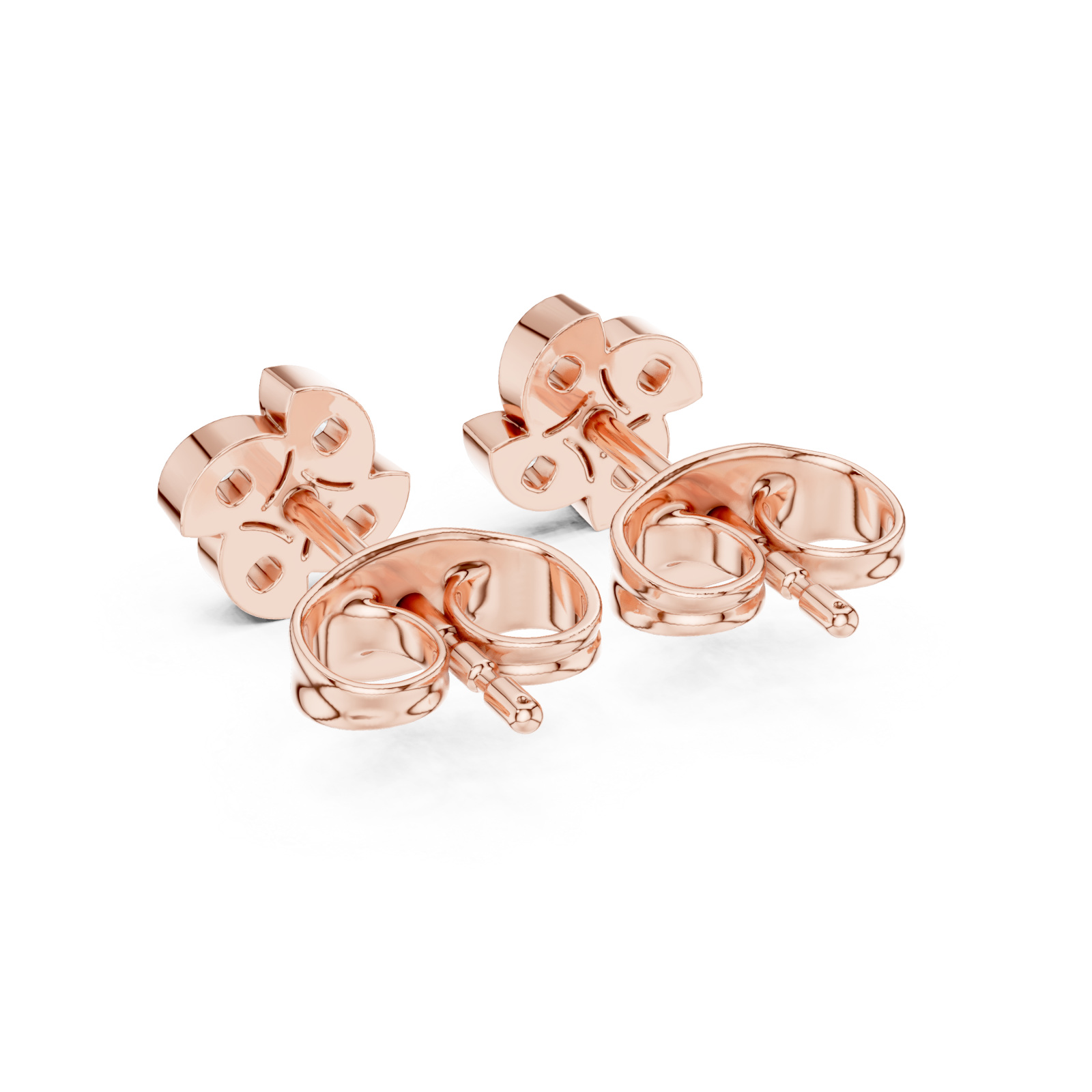  Rose Gold Luminous Petal Embrace Earrings Side View