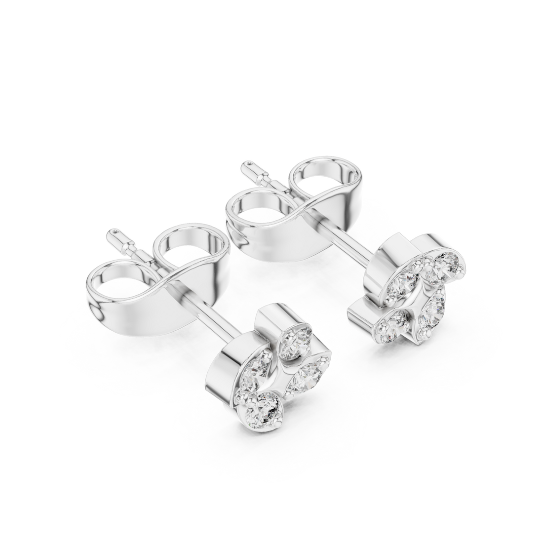  White Gold Luminous Petal Embrace Earrings Right View