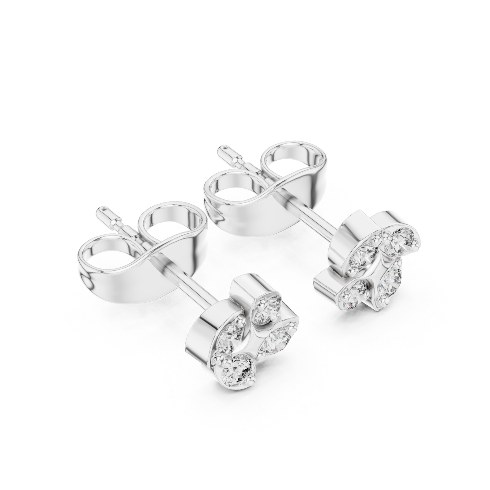  White Gold Luminous Petal Embrace Earrings Right View