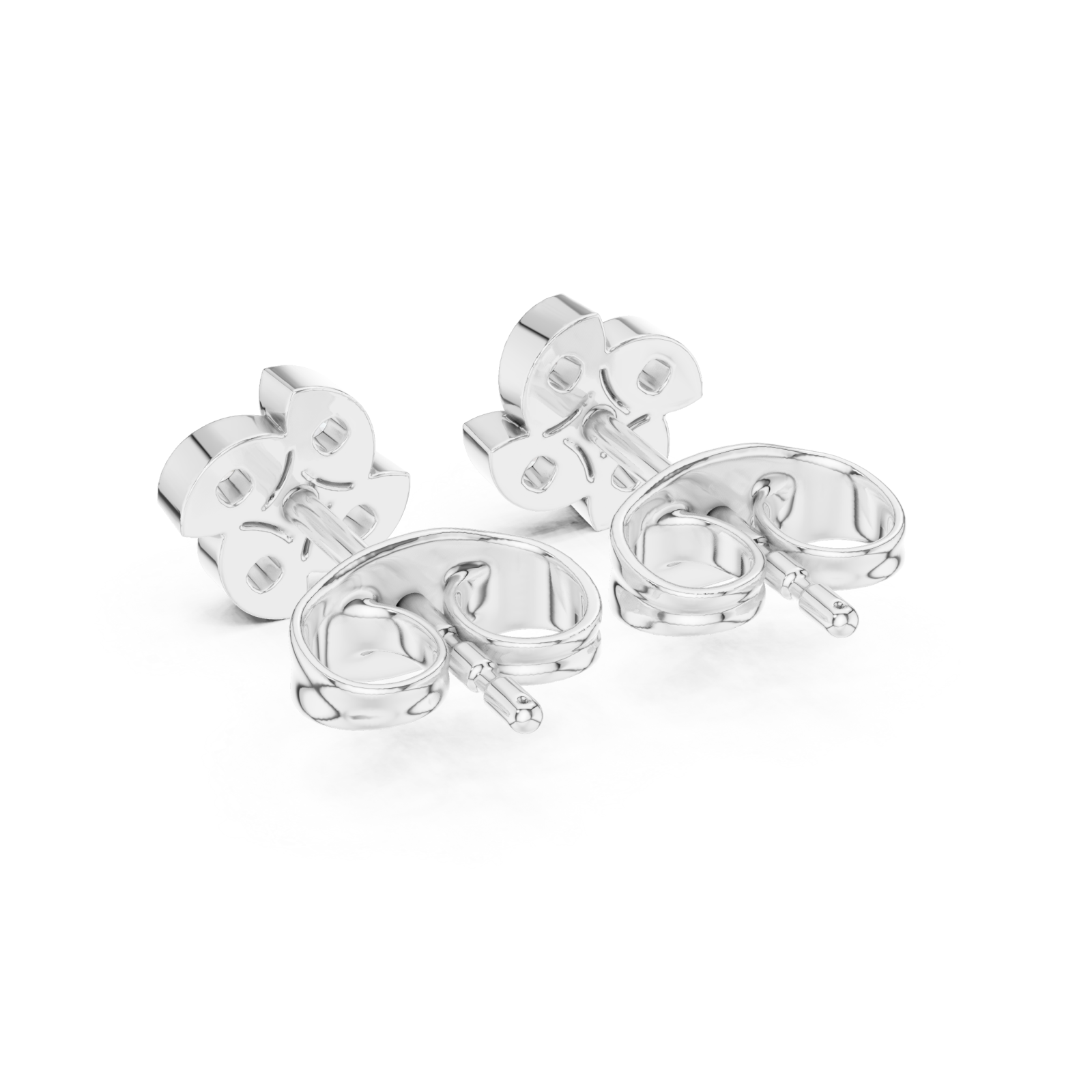  White Gold Luminous Petal Embrace Earrings Side View