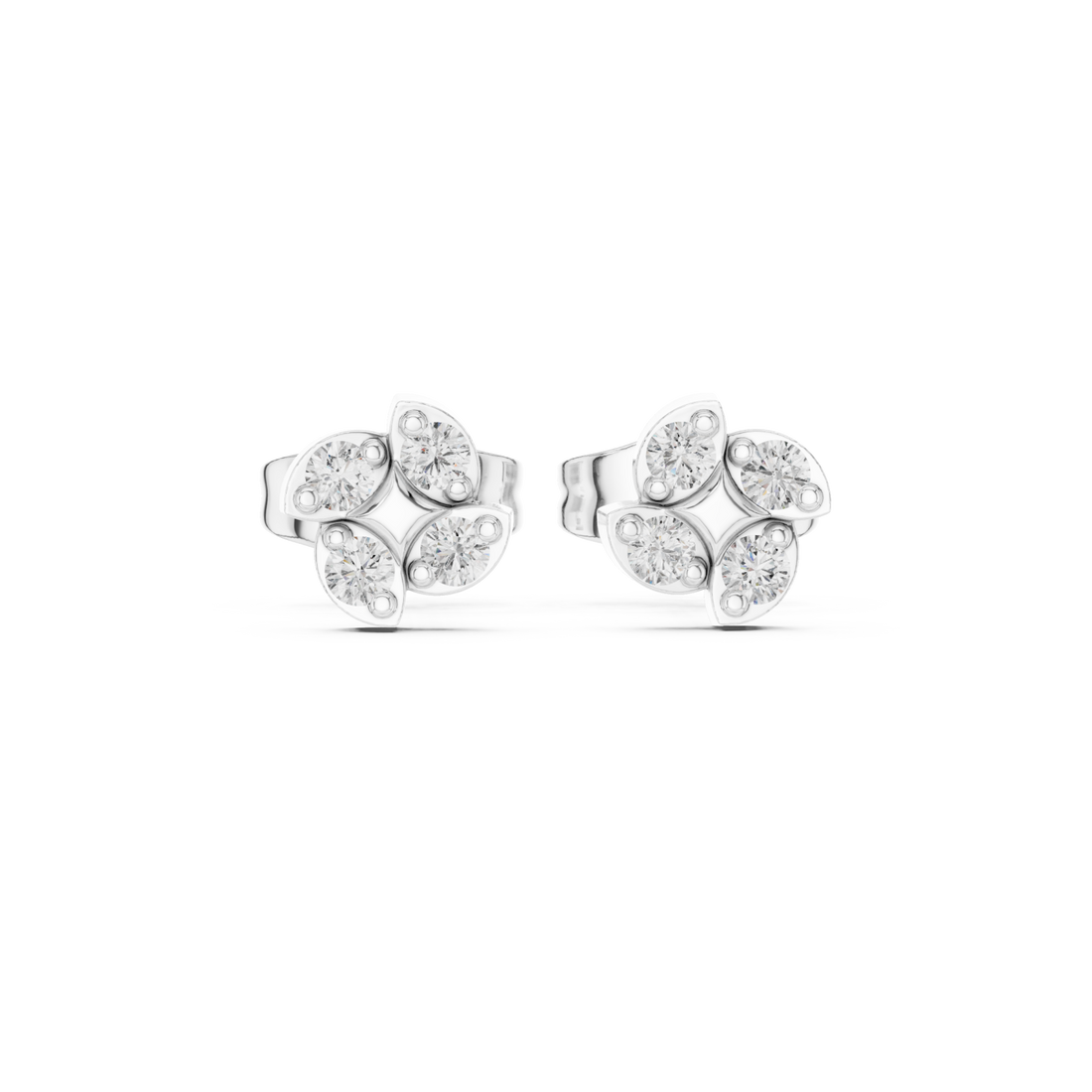  White Gold Luminous Petal Embrace Earrings Right View