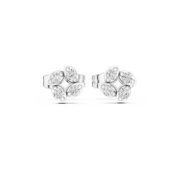  White Gold Luminous Petal Embrace Earrings Front View