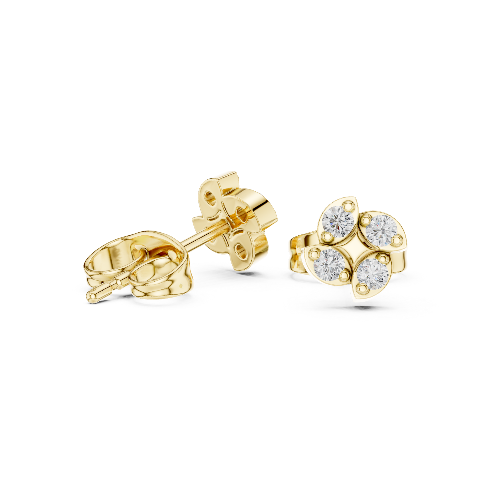  Gold Luminous Petal Embrace Earrings Left View
