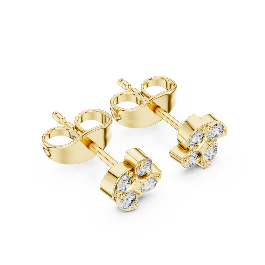 Gold Luminous Petal Embrace Earrings Right View