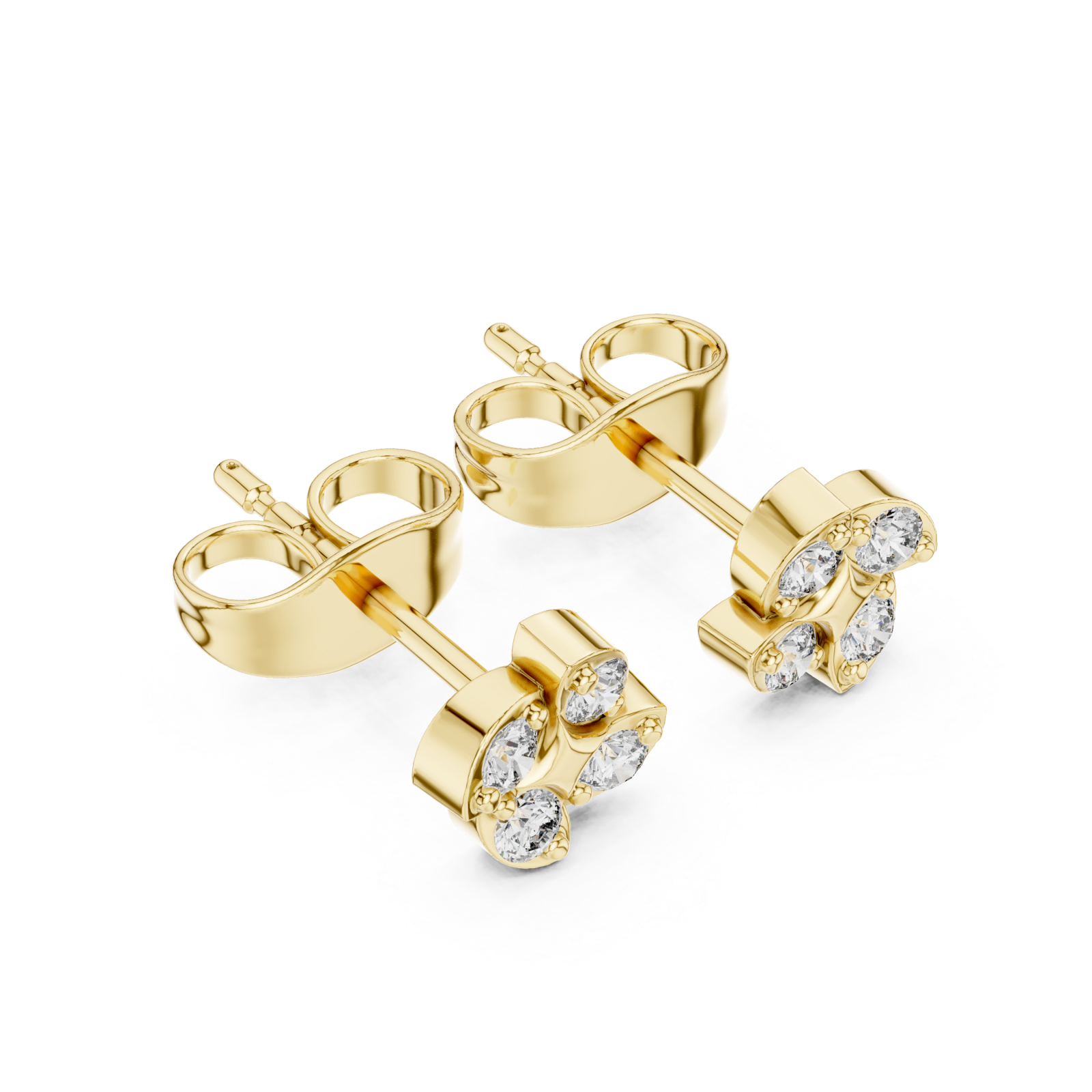 Gold Luminous Petal Embrace Earrings Right View