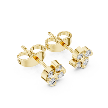 Gold Luminous Petal Embrace Earrings Right View