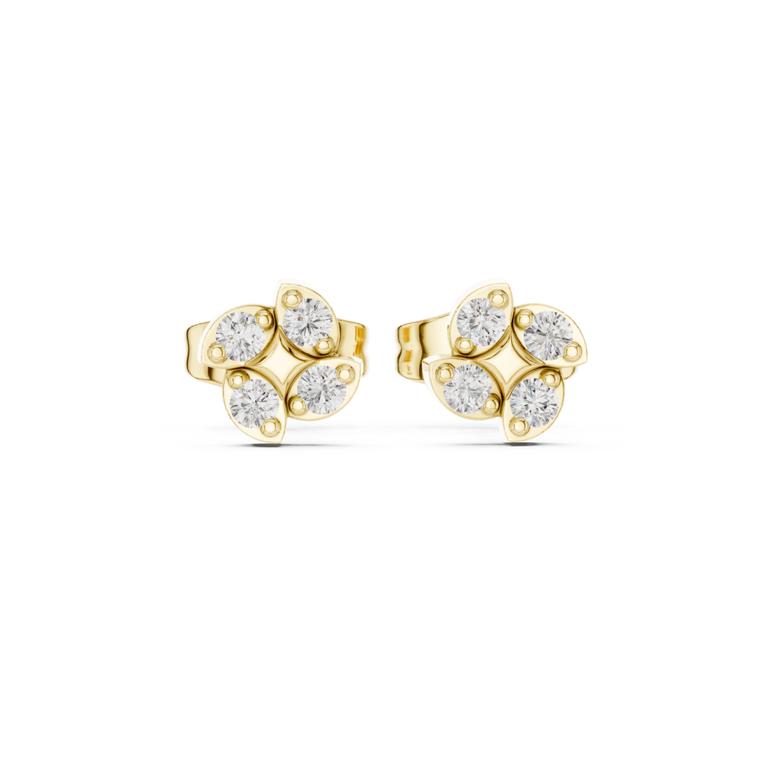 Gold Luminous Petal Embrace Earrings Right View