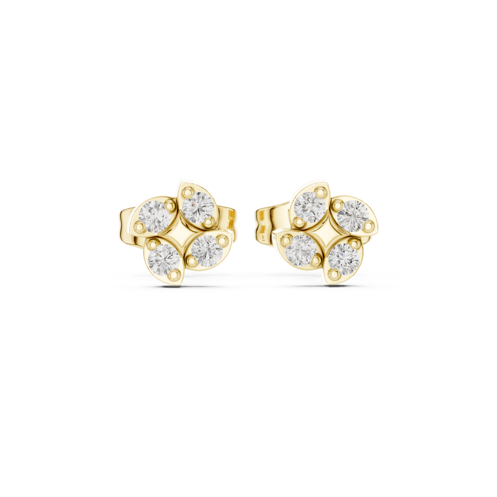  Gold Luminous Petal Embrace Earrings Front View