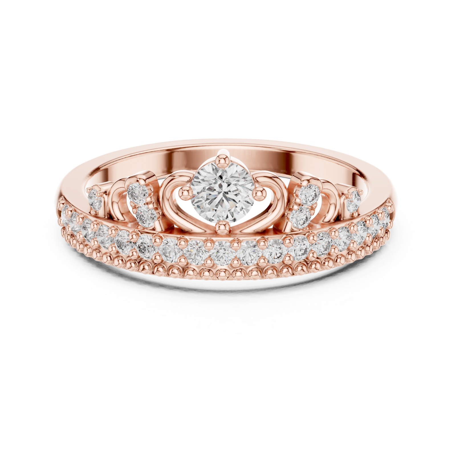  Rose Gold Enchanting Cascade Dream Ring Front View
