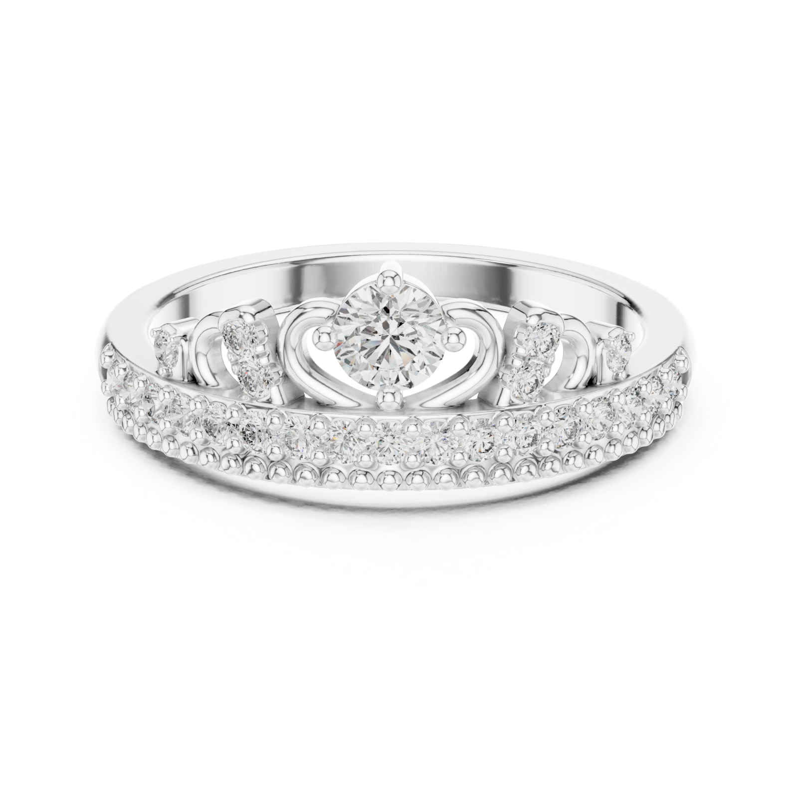  White Gold Enchanting Cascade Dream Ring Front View