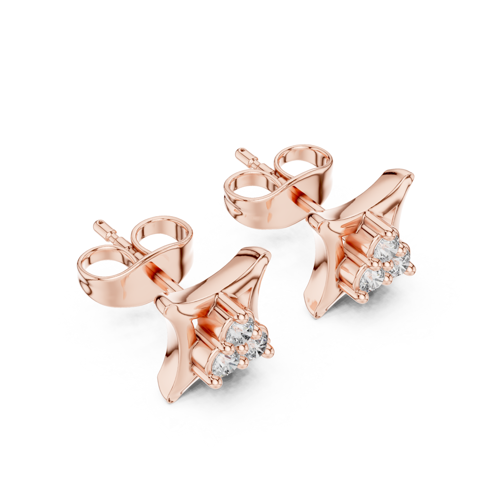  Rose Gold Petal Embrace Earrings Right View