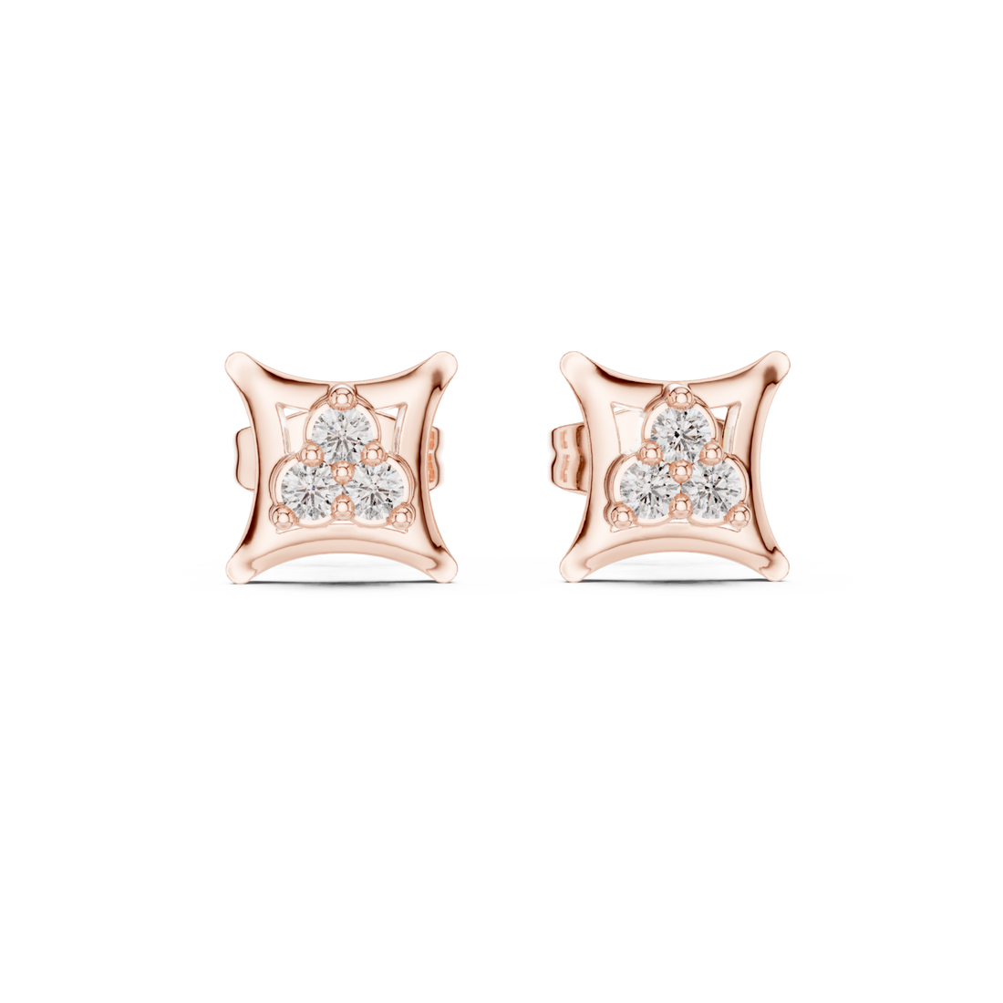  Rose Gold Petal Embrace Earrings Right View