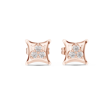  Rose Gold Petal Embrace Earrings Front View