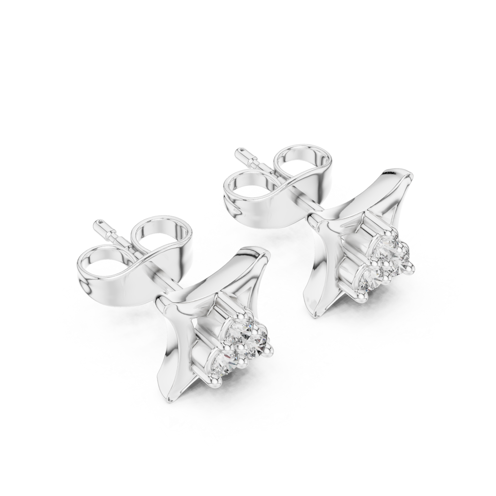  White Gold Petal Embrace Earrings Right View