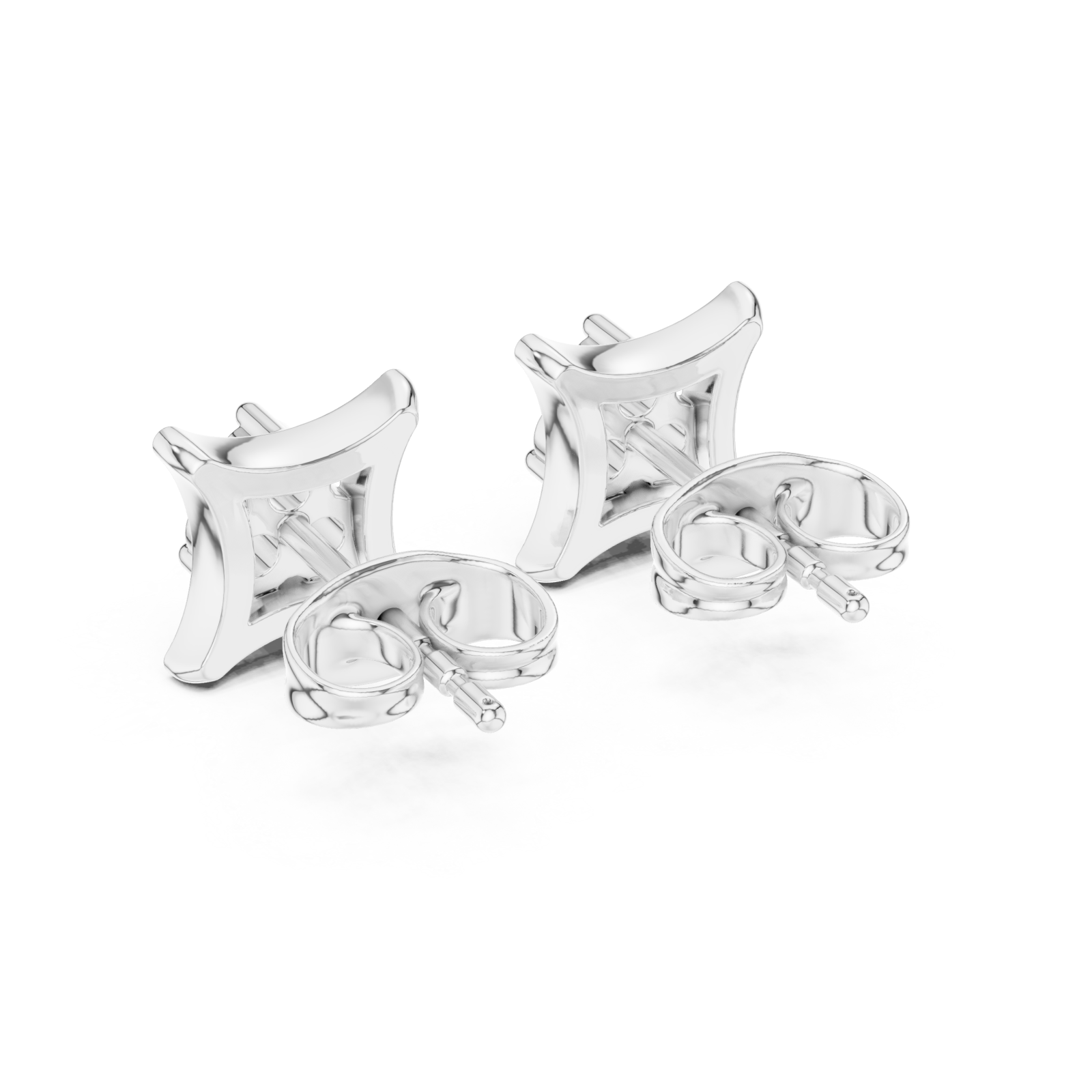  White Gold Petal Embrace Earrings Side View