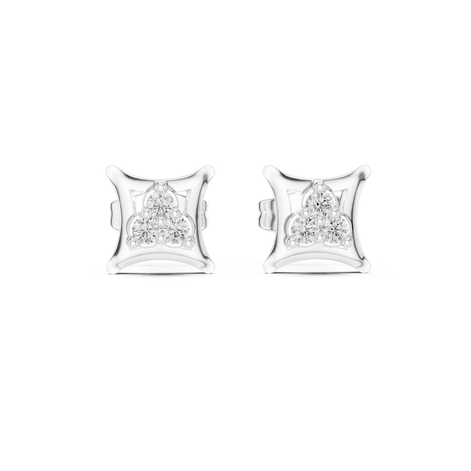  White Gold Petal Embrace Earrings Front View
