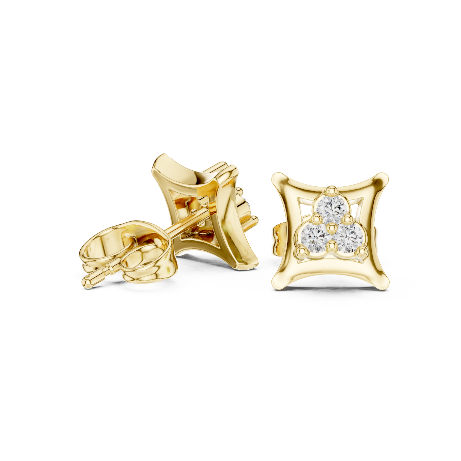 Gold Petal Embrace Earrings Left View