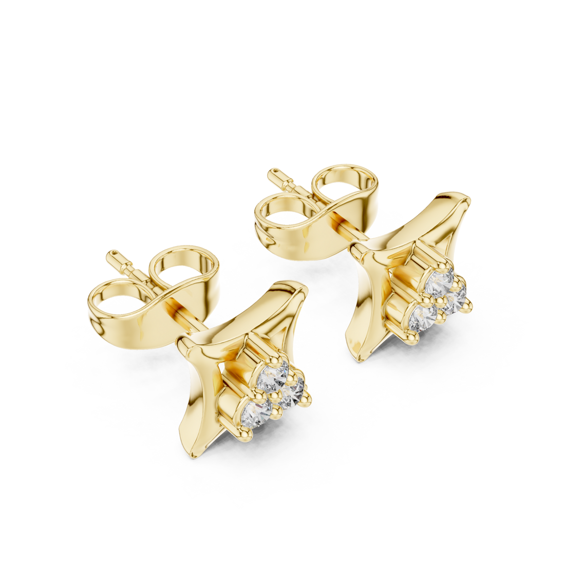 Gold Petal Embrace Earrings Right View