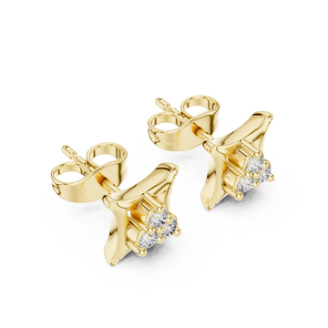 Gold Petal Embrace Earrings Right View
