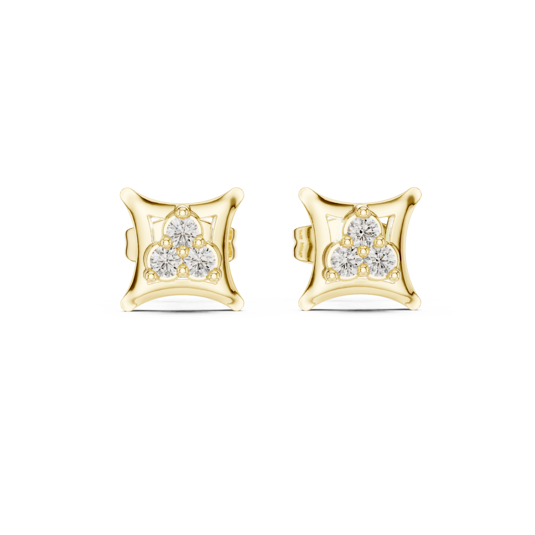 Gold Petal Embrace Earrings Right View